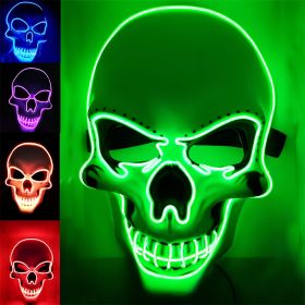 Halloween Mask LED Light up Costumes Scary Mask for Party Supplies - green