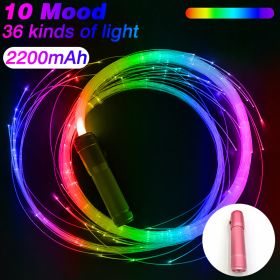 Disco Dance Whip Party 360¬∞ Swivel LED Fiber Optic Whip Rechargeable Fiber Dancing Whips Glowing Light Sparkle Flow Toys Music - CN - Pink handle - R