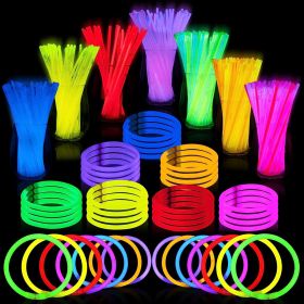 100 Pcs Glow Sticks Bulk 8" Bracelets Necklaces, Christmas, Football Party - 100pcs