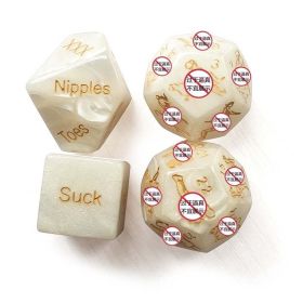 Glow In Dark Erotic Love Dice Toys Adult Couple Lovers Party Fun Games Aid Sex Toy Valentines Day Gift for Boyfriend Girlfriend - 4PCS White