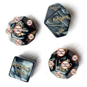 Glow In Dark Erotic Love Dice Toys Adult Couple Lovers Party Fun Games Aid Sex Toy Valentines Day Gift for Boyfriend Girlfriend - 4PCS Black