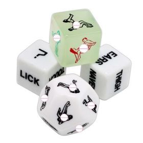 Glow In Dark Erotic Love Dice Toys Adult Couple Lovers Party Fun Games Aid Sex Toy Valentines Day Gift for Boyfriend Girlfriend - 4PCS